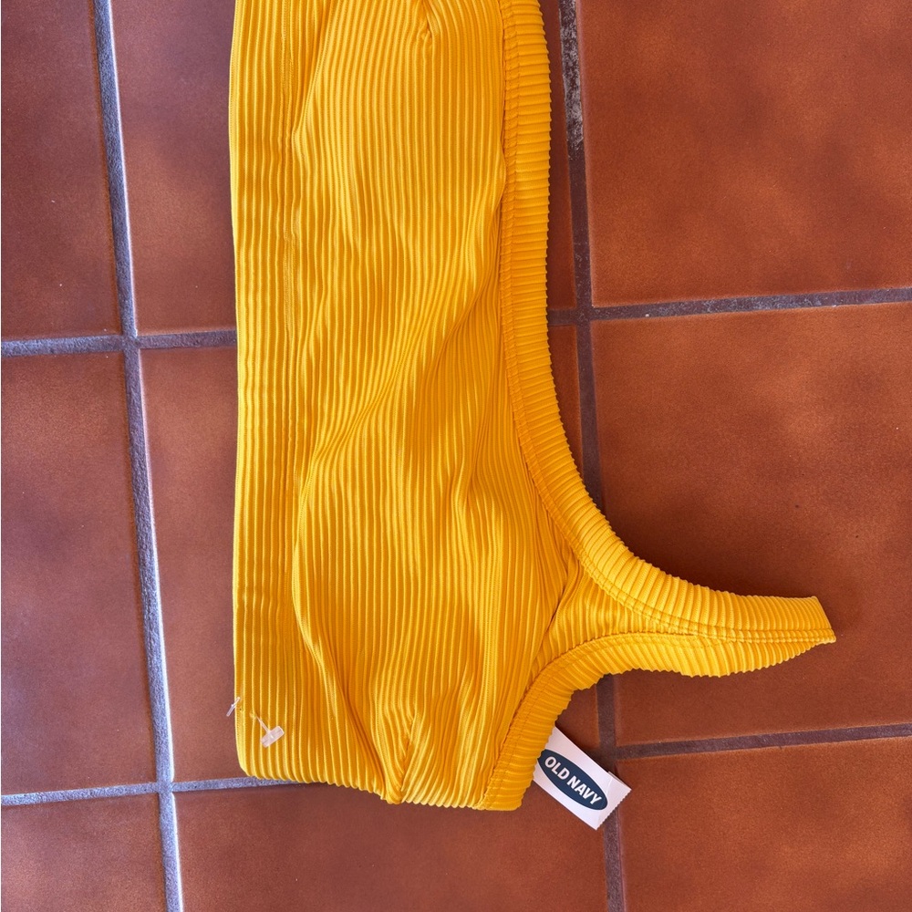 Old Navy Yellow Ribbed swimming top